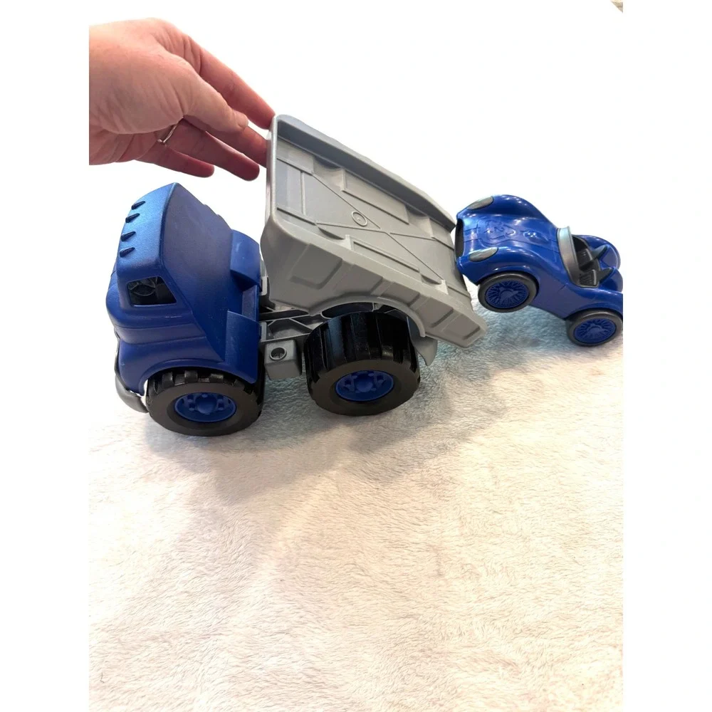 Green Toys Blue Dump Truck‎ and Race Car Set Recycled Plastic Eco Friendly USA